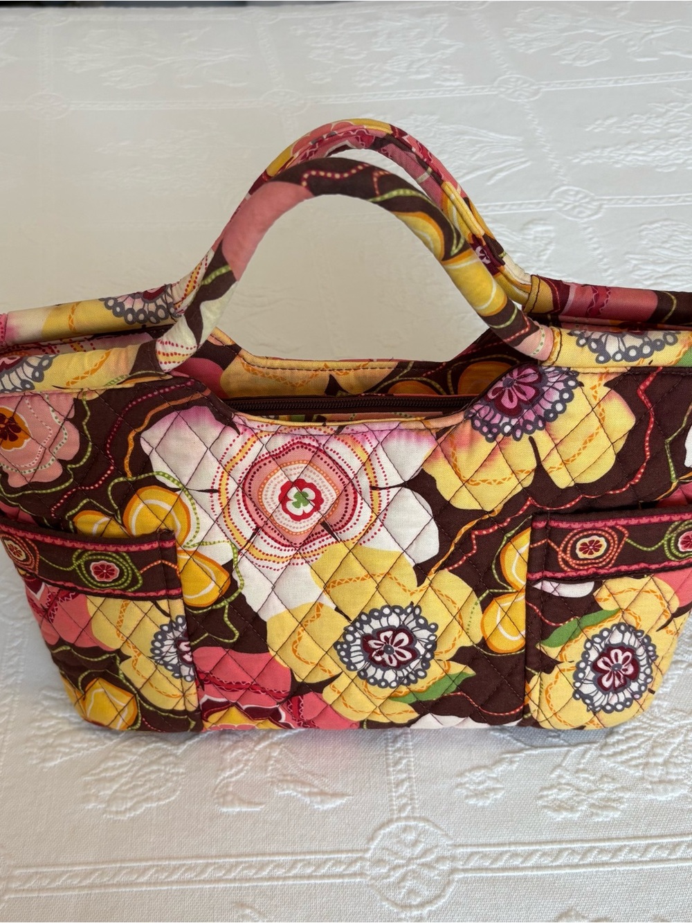 Vera Bradley Quilted Floral Shoulder Tote Bag-Retired “Buttercup” Pattern